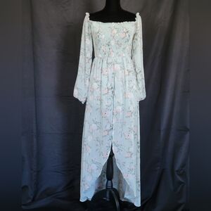 Charlotte Russe - Maxi Dress with Slit and Shorts Under Shear Skirt